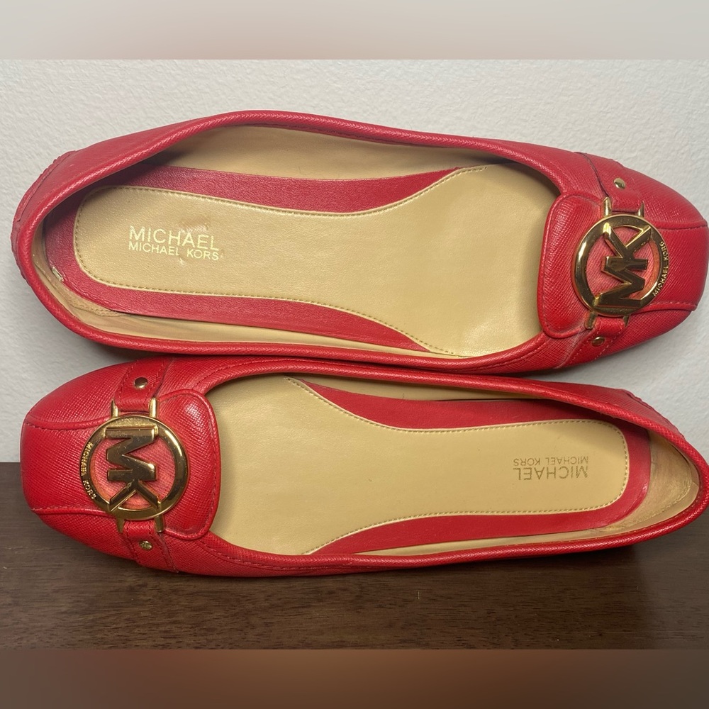 Michael Kors Red Moccasins with Gold Hardware ❤️✨